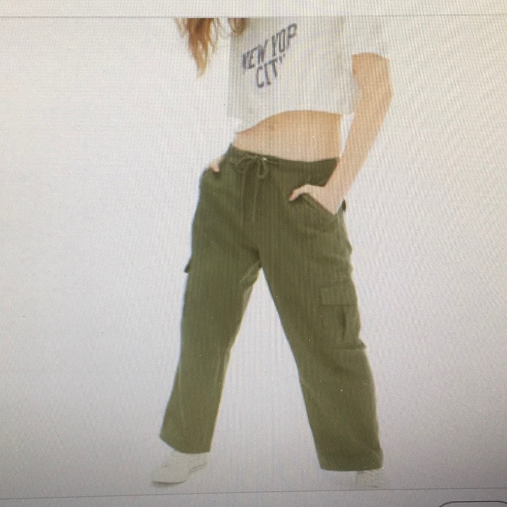 AEROPOSTALE/“MARTINI OLIVE”6 POCKET WIDE LEG CARGO PANTS